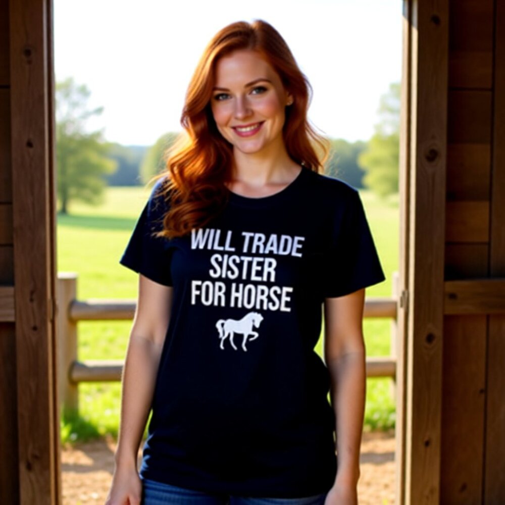 Funny Horse Lover Tee – Comfy Everyday Style with Sister Sass - Small